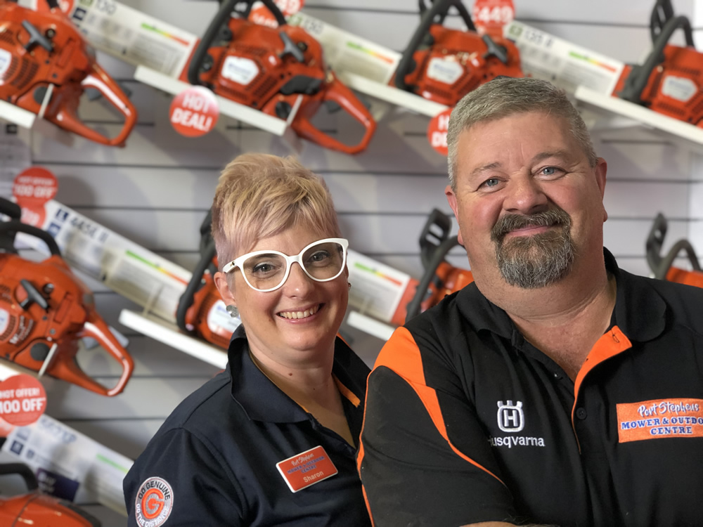 Come down to the store and meet Sharon and Mal at Port Stephens Mower & Outdoor Centre